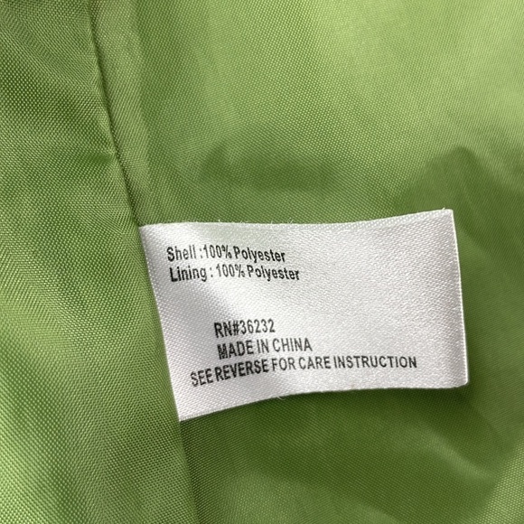 Gallery Petites Zip Up Lime Green Windbreaker Light Weight Jacket, size PS - Picture 3 of 12